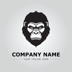 Gorilla symbol logo company vector image on the white background