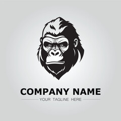 Gorilla symbol logo company vector image on the white background
