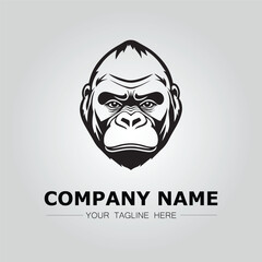 Gorilla symbol logo company vector image on the white background