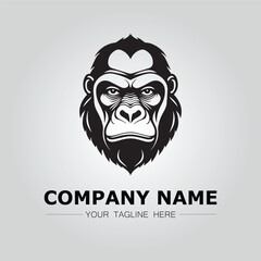Gorilla symbol logo company vector image on the white background