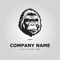 Gorilla symbol logo company vector image on the white background