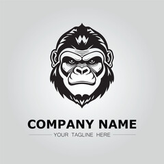 Gorilla symbol logo company vector image on the white background