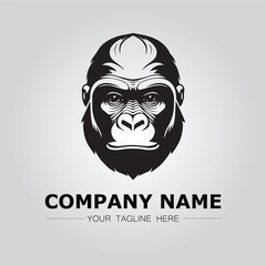 Gorilla symbol logo company vector image on the white background