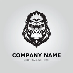 Gorilla symbol logo company vector image on the white background