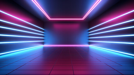 Fototapeta premium Abstract background with neon lines and color blocks