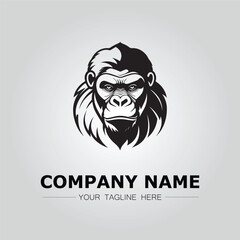 Gorilla symbol logo company vector image on the white background