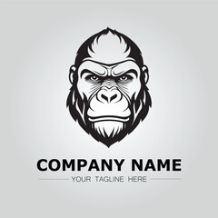 Gorilla symbol logo company vector image on the white background