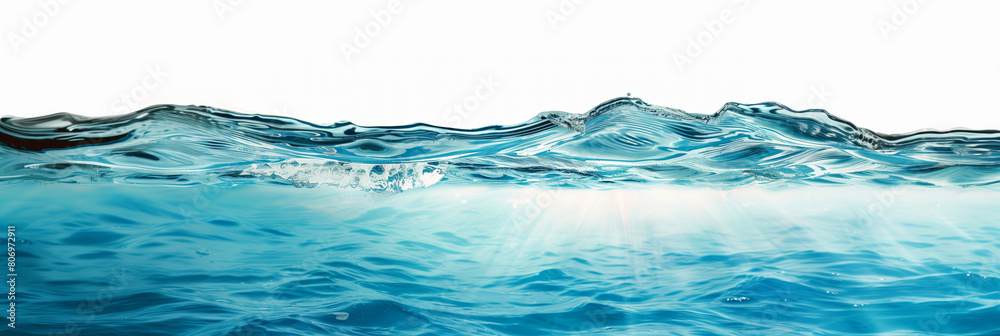 Canvas Prints Detailed image showcasing the serene aqua blue waves of water with light penetrating below.