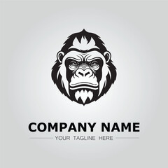 Gorilla symbol logo company vector image on the white background