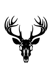 Deer Skull SVG, Skull SVG, Deer Skull with Antlers, Deer Head SVG, Deer Antler Svg, Deer Hunting Svg, Deer Skull Clipart, Deer Skull Png, Deer Skull SIlhouette, Deer Skull Cut file for Cricut