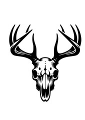 Deer Skull SVG, Skull SVG, Deer Skull silhouette, Deer Skull Clipart, Deer Skull Cut file for Cricut, Deer Skull Art Print