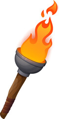 Flaming Wood Torch Light