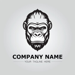 Gorilla symbol logo company vector image on the white background
