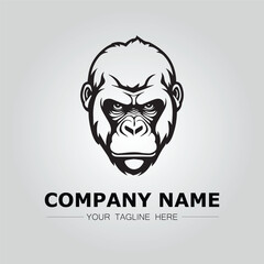 Gorilla Head symbol logo company vector image on the white background