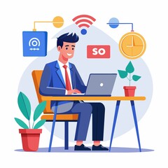 seo concept illustration,flat illustration