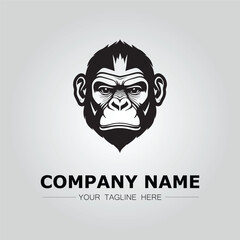Gorilla Head symbol logo company vector image on the white background