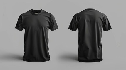 blank black male tshirt mockup template front and back view for design