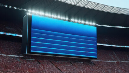 large digital scoreboard lights up modern stadium, enhancing the live sports experience with real-time updates. Perfect for advertisements and important announcements during various sporting events