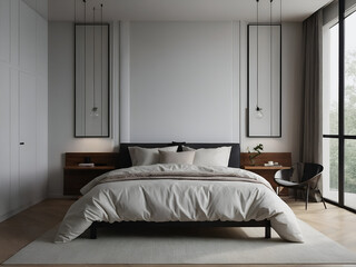 The charming of bedroom ,modern style illustration