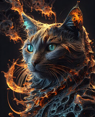 cat with yellow eyes