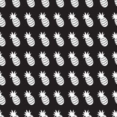 Silhouetted Sweetness Pineapple Shapes on Black