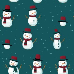 Snowmen Pattern Filled with Snowy Delights