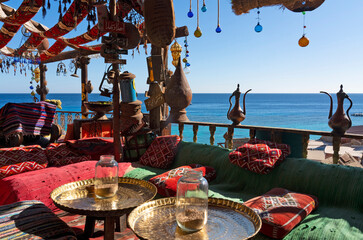 Sharm El-Sheikh, Egypt: Farsha vintage cafe in Aravian stylr sea view