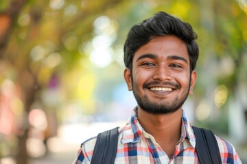 Portrait of a casually dressed smiling Indian young man