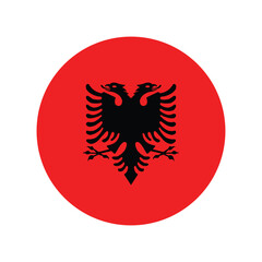 Fototapeta premium Albania national flag vector illustration. Albania Round flag. 