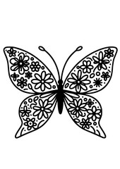 Butterfly Svg, Flower Butterfly svg, Butterfly Flower svg, Butterfly Silhouette, Insect SVG, Butterfly Art Print, Wings SVG