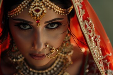 Image of a gorgeous Indian bride traditionally dressed