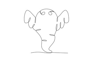 One continuous line drawing of A haunting ghost spirit. Minimalism concept one line draw graphic design vector illustration
