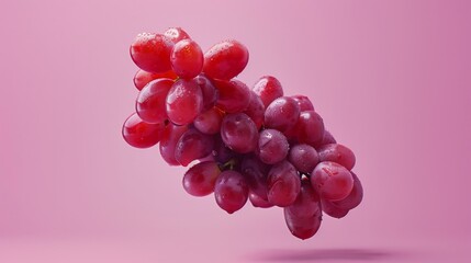 Conceptual art poster depicting grape segments in a levitating, orderly fashion with a crisp, minimalist background - obrazy, fototapety, plakaty