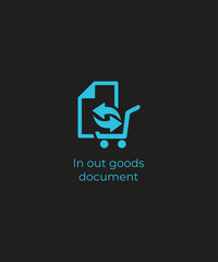 In out goods document logo icon design illustration