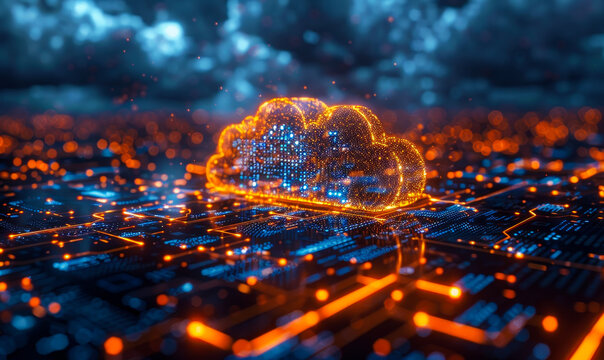 Programmer coding AI data engineering in cloud network - modern cyber security concept, software development on computer with visualization of global internet connectivity and database
