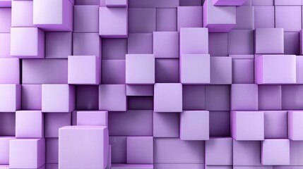 Deep purple cubes on a light lavender block background, providing a monochromatic, stylish design.