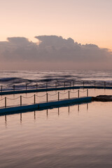 Morning view of the ocean pool at Curl Curl Beach, Sydney, Australia.