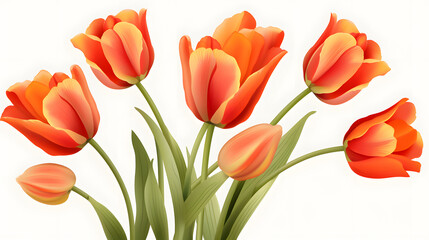 Fototapeta premium Digital tulip flower pattern abstract graphic poster background