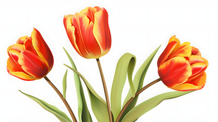 Digital tulip flower pattern abstract graphic poster background