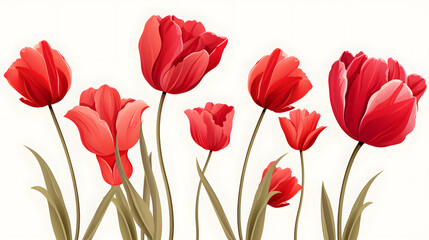 Digital tulip flower pattern abstract graphic poster background