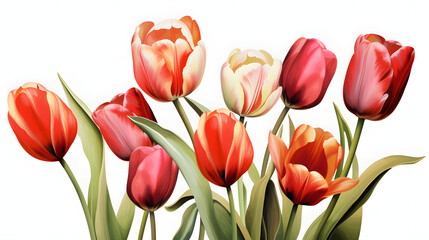 Digital tulip flower pattern abstract graphic poster background