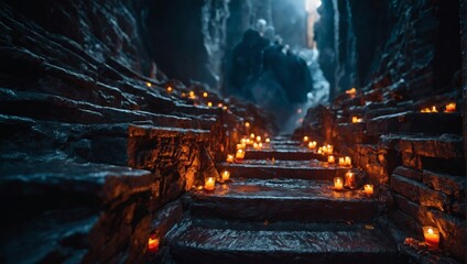 Experience the chilling descent into the underworld with an evocative illustration of hell, where the journey through darkness leads to a realm of eternal suffering and torment