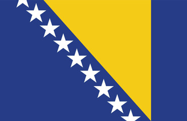 National Flag of Bosnia and Herzegovina. Bosnia and Herzegovina Flag. 
