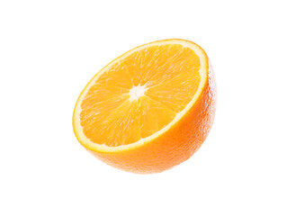 Half of fresh ripe orange isolated on white