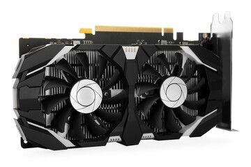 One computer graphics card isolated on white