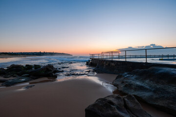 Morning sunrise view from Curl Curl Beach, Sydney, Australia.