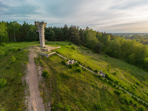 City of Cedynia, West Pomeranian Voivodeship, monument of the Battle of Cedynia on Mount Czcibora
