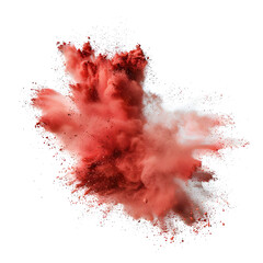 Rod powder explosion on white background