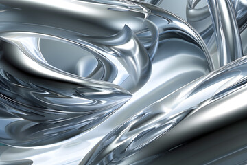 Futuristic silver structure