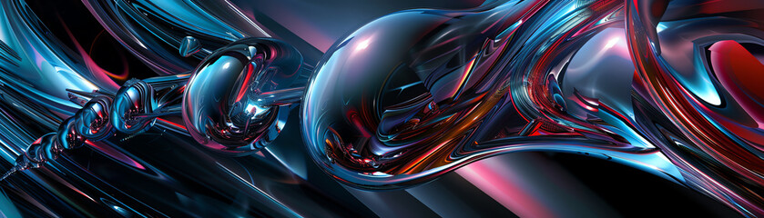 Merge the fluidity of abstract expressionism with sleek futuristic elements